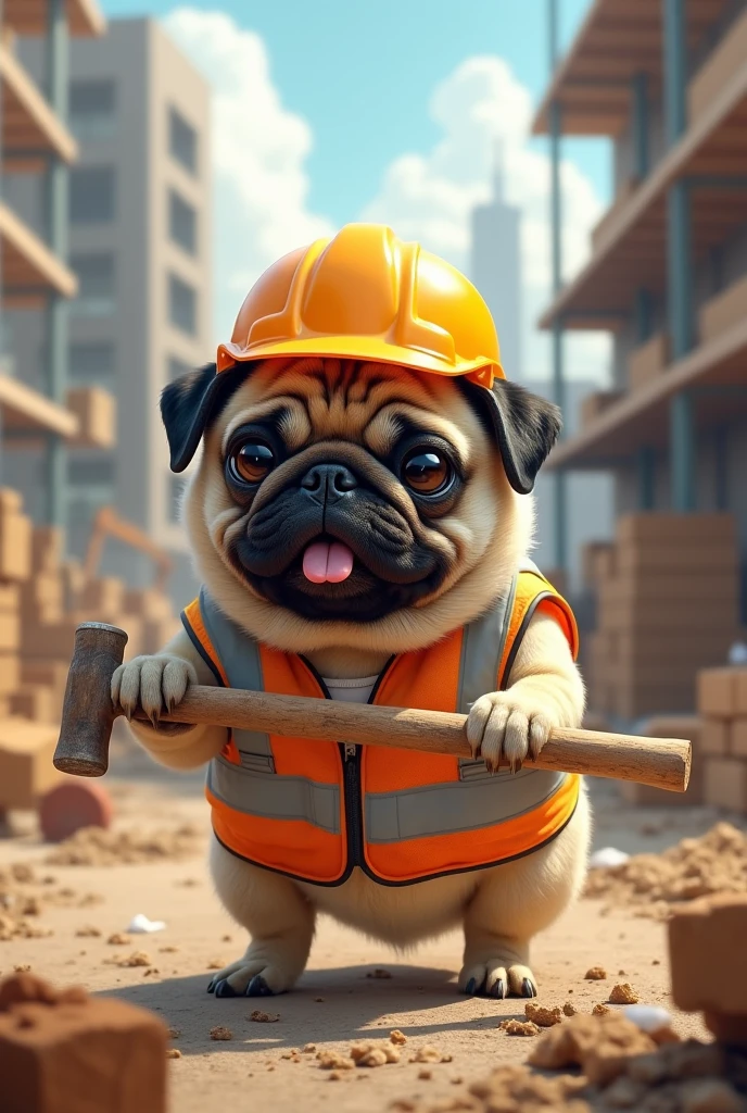 a pug dog crane operator


