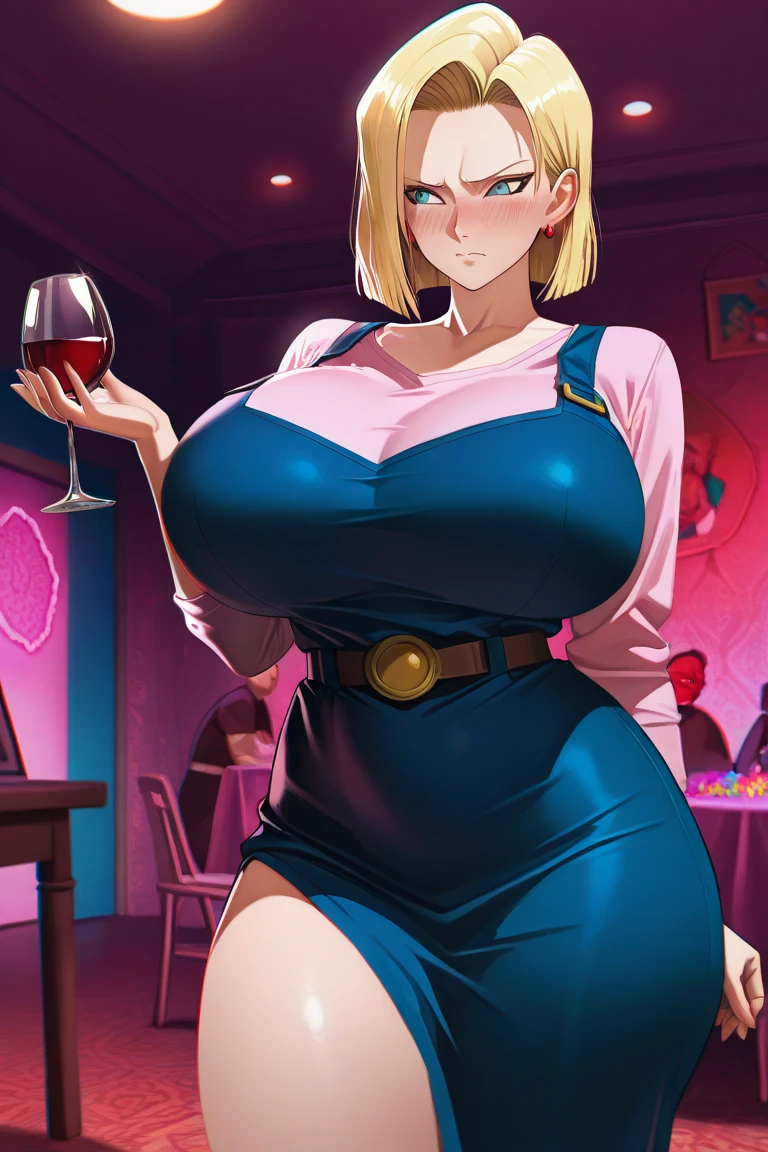 <lora:tsunadeNarutoLora_v1:1> tsunadens  drunk, in a bar, panties, cleavage