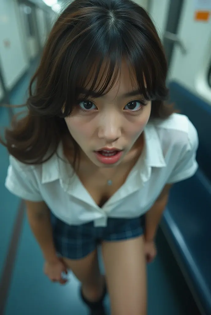 ((Best-quality, Masterpiece, Ultra-High-Resolution, (Photorealistic:1.4), Raw-Photo, Extremely-Detailed, Perfect-Anatomy)), ((face-focus, portrait, close-up of face)), 1 little girl, She is the most famous Japanese child actress.
She is sitting on the bus seat.
She feels surprisingly sexually excited.
She thinks she wants to masturbate right now.
She wants to give someone blowjob and drink cum right now.
(((Her panties are soaked with vaginal secretions because she is so sexually aroused.)))