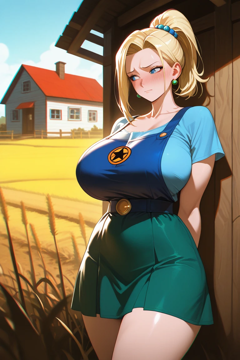 2heads, a short chubby woman with 2 heads. She has enormous breasts. She is outside on a sunny day. She has long hair in a ponytail. She is wearing a tight shirt and shorts. She has enormous breasts. She is wearing a baseball cap. Her breasts are massive. She is in a park. Her outfit is colorful. She is happy. Her breasts are gigantic.
