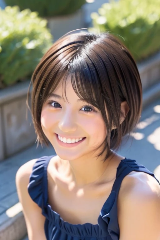 最high quality, 8k, Vibrant, Sharp focus, high quality, High resolution, Middle-aged women, Mature Woman, 55 years old, (Whole Body Ezbian), (High heels face detail, Highly detailed eyes, Plump figure、Plump face、((big 1.6))、(((Large Breasts)))、((Black leather clothing))、garden、Random Hairstyles、A kind smile、