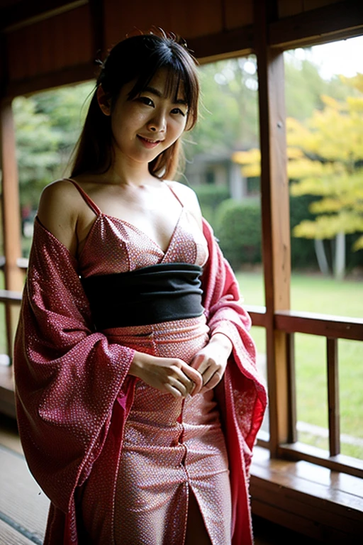 “A beautiful woman with cat ears, long blonde hair, and red eyes. She has a tear mole under her left eye, no human ears, red eye shadow, and light red blush. She is wearing a traditional Japanese yukata with a yellow obi and red thong geta sandals. The image should be highly detailed, 8K resolution, with cinematic lighting and a twilight sky, capturing intricate textures.”