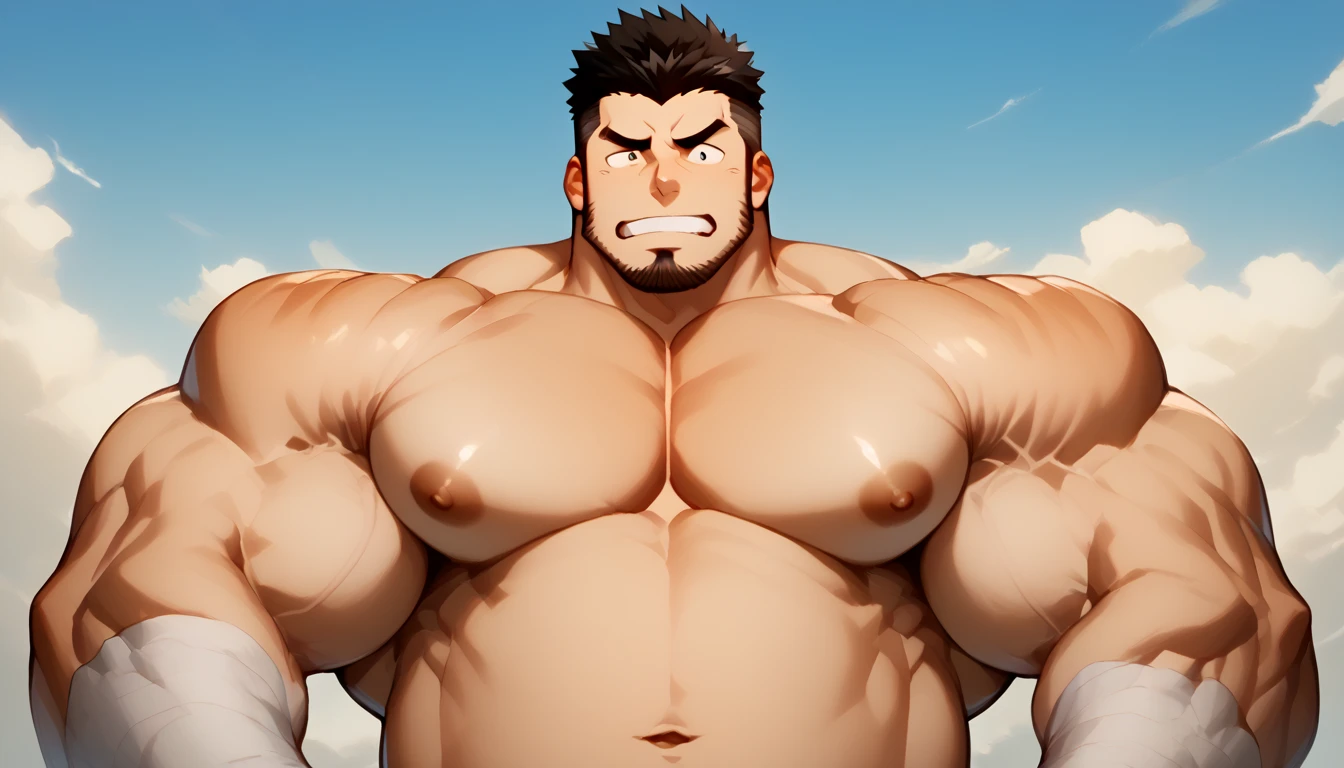 masterpiece, top quality, naked cute teen boy with huge muscles, very tall boy, small room, big boy has huge pectoral muscles, big boy presses his huge pectoral muscles against the glass, big boy's huge and heavy body leans against the glass, very heavy weight, muscular male, pectoral muscles, big nipples, cute, male, abs, NSFW, sexually suggestive, anime muscles, bulging, pectoral muscles, bangs, yaoi, sweating, blushing, {{detailed face}}, {{high quality}}, {{detailed eyes}}, shirtless, full body,