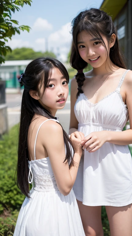 ((Naked shaved elementary school student)),An angelic, young smile,(((A 6-year-old elementary school student's shaved pussy))), body type