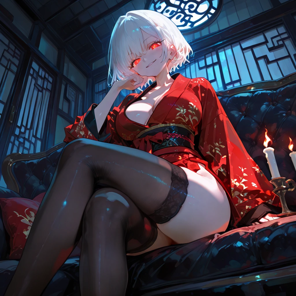 a beautiful anime-style girl with short gray/Gray Hair, Open your mouth, Red eyes, Very detailed顔と特徴, Very detailed chest, Multiple accessories, Multiple Angles, 高品質のCharacter Design, (Highest quality,4K,8k,High resolution,masterpiece:1.2),Very detailed,(Realistic,photoRealistic,photo-Realistic:1.37),Cinema Lighting,Vibrant colors,dramatic composition Red eyes, Side Up, Character Design画, 設定figure, 設定figure, Portraits, Character Design, anime, anime風, figure,