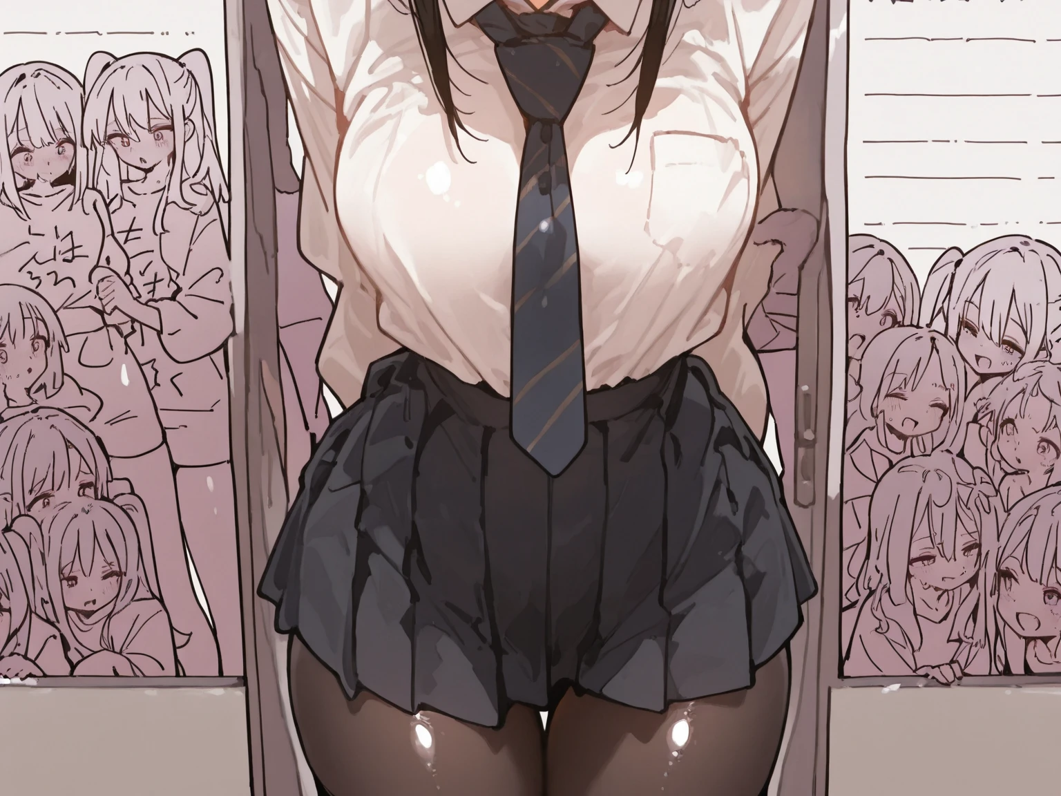 Multiple penises,Slender and sexy woman,Cum in mouth,deep throat ,Black thigh-high boots,Beige shorts,in the train,Molester,Multiple men,A man grabs a woman's arm,Put your hands behind your back,penis,rape,Sex,Creampie,ponytail,semen,背後Sex,
