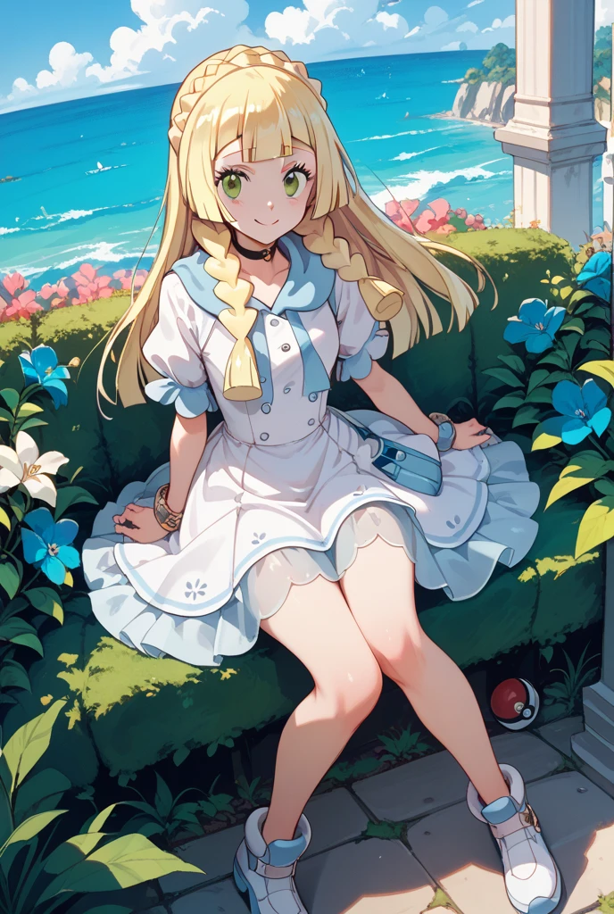 (masterpiece, Highest quality;1.3), Very detailed , One girl, View your viewers, throw, nature, alice liddell, Blue mini skirt, long white socksred String, Black hair band, Blonde long hair, Porn, Seductive posture, Lying on the ground, Turn your butt towards the viewer, Grab the hem of your skirt, Roll up your skirt, Panty shot, Accurate anatomy, Cowboy Shot, (I had already finished :1.3) , teeth, Browsing Caution , ((string, String,)):1.3 , Rear View , View your viewers , Present, Expose , Seductive posture, I had already finished, Sexy pose, Fascinating, sexy and gorgeous panties , Low angle from the foot, Love juice seeps through panties