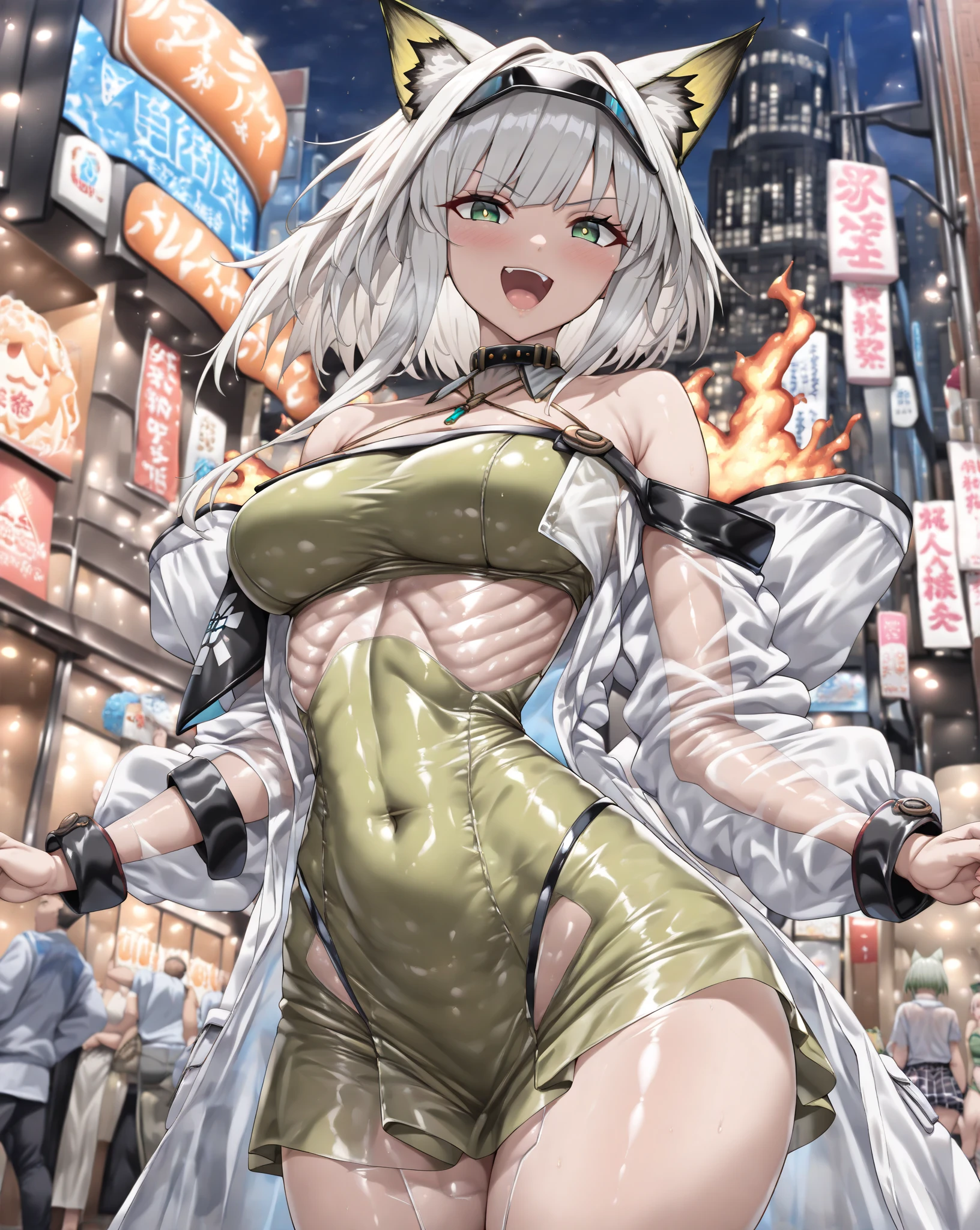 anime lazy girl, girls frontline universe, From《Azur route》video game, from girls frontline, fleet collection style, Azure Lane style, girls frontline cg, girls frontline style, from Arknights, girls frontline, fine details. girls frontline, official artwork, alchemist girl, Mechanized Valkyrie, high detailed official artwork ,armpit, erection, thin shirt, low rise jeans, Attractive young woman, Slim waist, Very detailed belly button, Very detailed armpits, tall figure, black pupils, golden eyes, small breasts, white hair, grey hair, UHD, masterpiece, anatomically correct, textured skin, super detail, high details, high quality, 4K,(NSFW:1.1),NO BRA,emit
