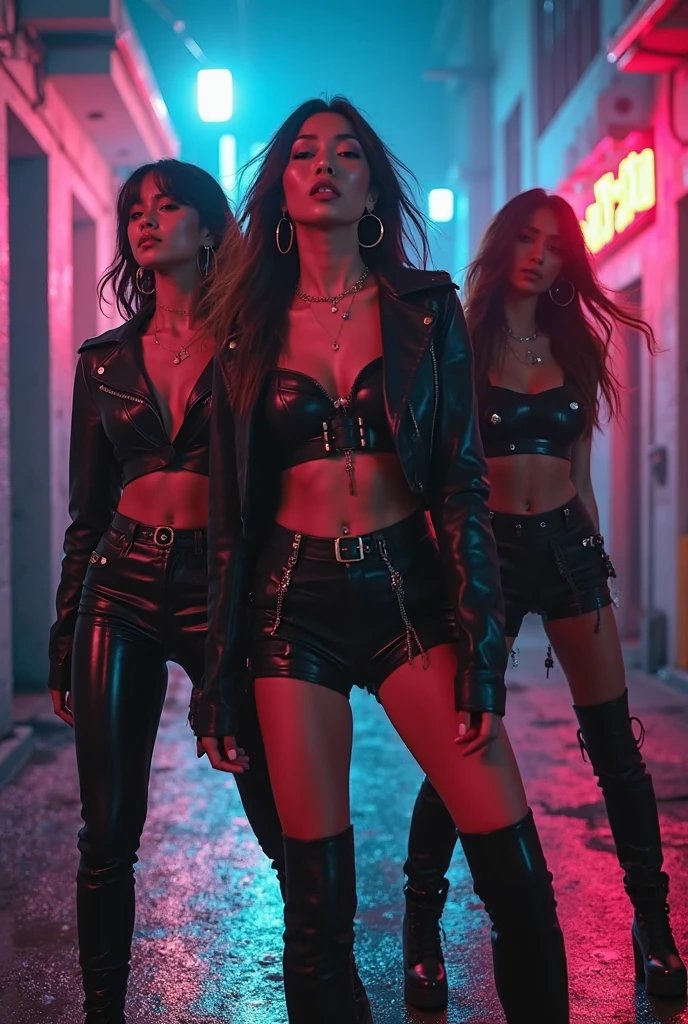 I'm taking photos for a new concept album. Create a girl group concept photo in the style of "QUEEN"