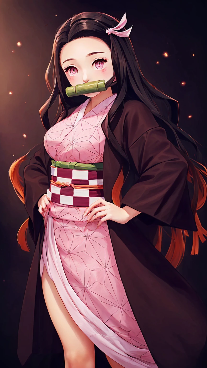 Nezukp from Anime Kimetsu No Yaiba, Beautiful Girl, Big Breast, UHD,4K