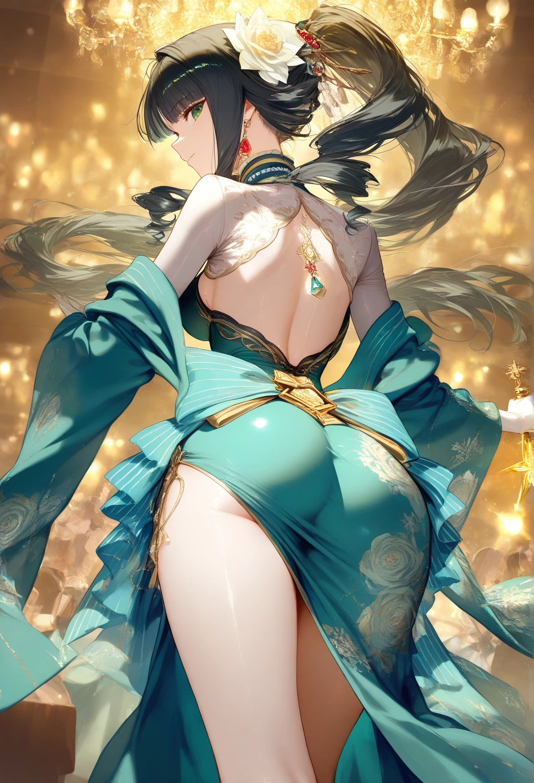 Colorful auspicious clouds, Perfect body beauty: 1.4, Hip: 1.2,turn around、Butt、Raw butt、Completely naked