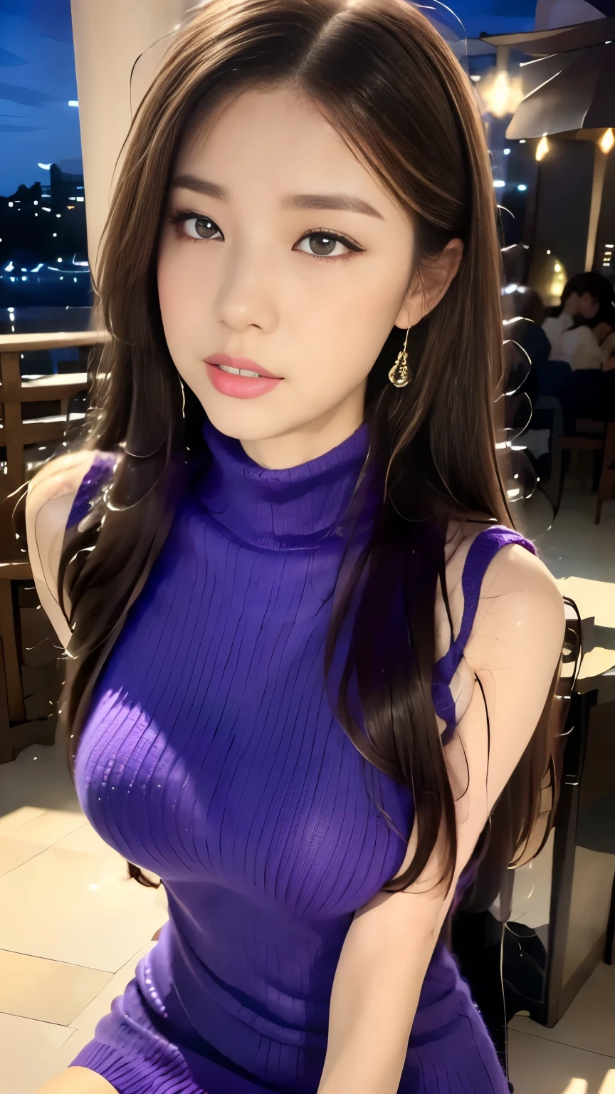 Tzuyu 1, woman, (Realistic), (Hyperrealism), (photoRealistic), Written boundary depth, eye make up:0.7 (whole body:1.8), (Large Bust),(Tight waist), Observe the audience,At the flower garden, Fashion Model, A sexy dress with open shoulders and neckline
