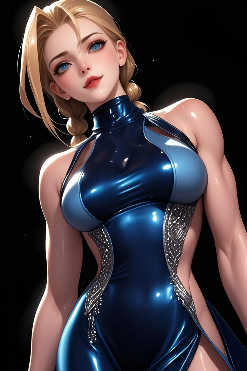 (best quality, ultra-detailed, photorealistic: 1.39), bright and vibrant colors, studio lighting, romantic expression, masterpiece, best quality1girl, solo, long silver hair, flowing hair, very short hair, blue eyes, hair scrunchie, looking at viewer, lips, shy smile, cowboy shot, pantyhose, night, bodycon dress, tight dress, stylish makeup, hair flowing in the windcleavage, adult woman face, medium and round breasts, sensual and stylish pose, creating a dreamy and magical atmosphere, black choker, side shot, slim body shape, healthy thighs, thigh gap. ((tattoo on thigh))