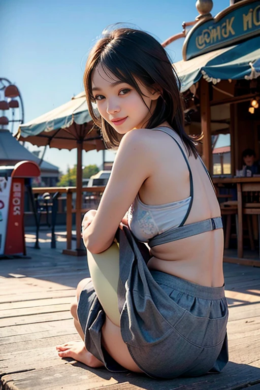 nsfw、(((Night view)))、Scarf、White Breath、Beautiful starry sky、In the mountains、smile、in the forest、winter、Cottage))、Sit in front of the bonfire、Outdoor、(((Front open down jacket)))、((Leg warmers))、((Trekking boots))、 table、((Big Breasts))、short hair、((blunt bangs))、High resolution、High resolution、In 8K、Real Live Action、RAW Photosgraphy、Highest quality、masterpiece、tableトップ、erotic,White skin,knees, Absurd,Small face、masterpiece,Highest quality、超High resolution,RAW Photos,only,One person, One personで,whole body、very nice、Japanese women,(Realistic:1.4)、Photon Mapping、Realistic、Beautiful woman、物理ベースのonlyダリング、Qianfang、Depth of field rally background、 Soft Nose, Sparkling eyes、Glossy Lips、((Spread your legs))、(((A detailed design of black lace and blue lingerie is visible.)))、(((Ultra Small Panties)))