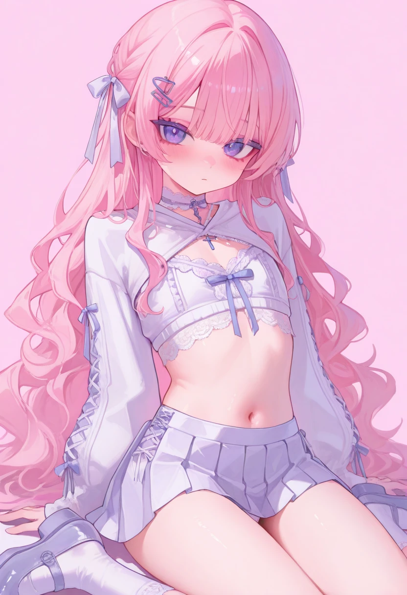 ,child,cute,pink hair,thick thigh ,mini camisole, thick thighs,flat chest,pink mini camisole,crop top,raiden, loli,child,flat chest,fullbody,perfect thighs,standing, thick thighs, blushing,loli,, standing straight, head to toe capture on the frame,loli,, toes,bare feet,, ,white background, cute,open abdomen,perfect body ratio, body ratio, white background, front facing, looking at viewer, ,, baby girl