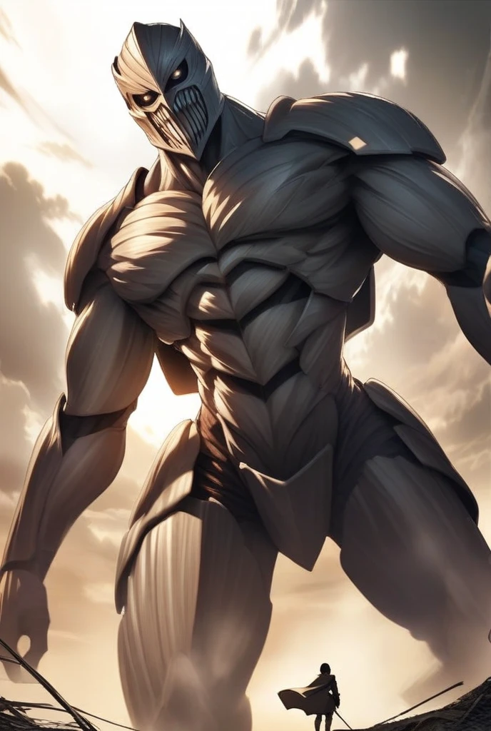 Draw the Armored Titan and the Founding Titan from Attack on Titan、