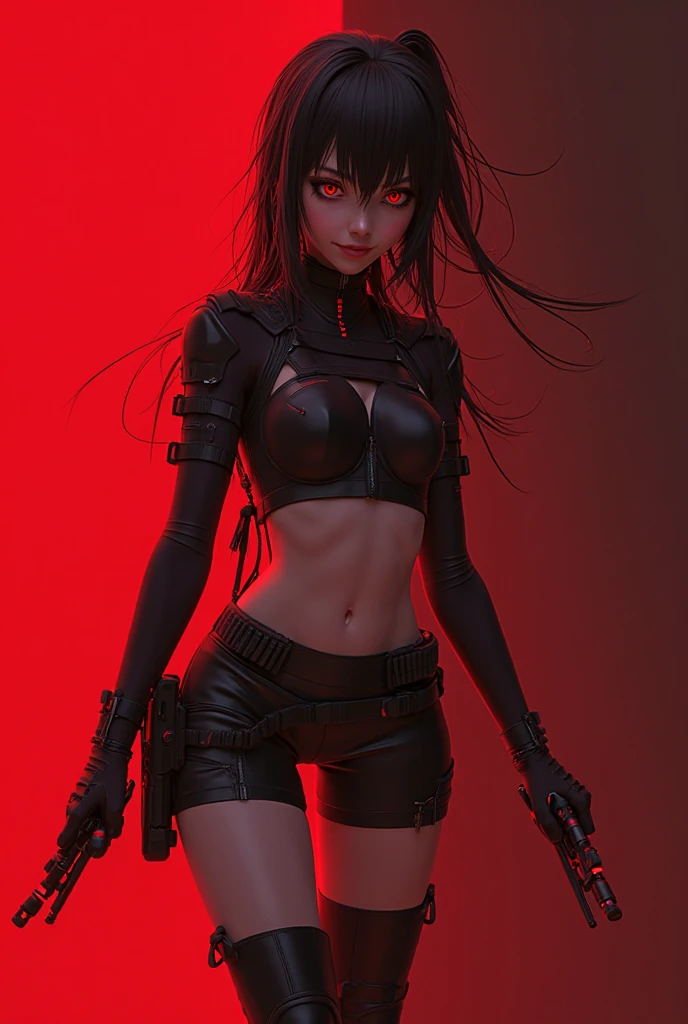 (danahamm:1.08), (style-sylvamagic:0.88), (extremely detailed CG octane render 8k wallpaper), the most beautiful artwork in the world, a Full body shot photo of a sexy solo woman looking at the camera, (nsfw:0.50), full dynamic color, Intricate, High Detail, Sharp focus, dramatic, photorealistic masterpiece painting, modelshoot style, tiefling women, red skin, 6 pack, toned, muscles, biceps, pouty lips, pierced nipples, huge breasts, womb tattoo, tongue out, sexy pose, large hips, hourglass figure, curvy, sexualy dominate pose, devil tail, devil horns, gunslinger, western outfit, cowboy, cowgirl, cowboy hat, leather chaps, gun hosters, leather duster coat, flintlock rifle, taking aim, paizuri
