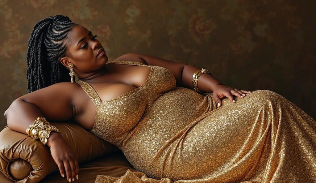 Masterpiece, Maise Williams, Gorgeous fat Woman, fat body, wrinkled skin, huge breasts, bare legs, Queen, queen lady, Lady of Winterfell, Wardeness of the North, and Arya Stark, the de facto Lady of the Eyrie, 75 years Old, she a Fully grown fat mature lady now, beautiful fat mature lady, the queen, milf beauty, mature queen, Best quality, a small, perfectly visible mole on her breast, a captivating woman, fully ripen fat milf body, lustful queen, alluring appearance, unrivaled beauty, wonderful exposed breasts, large exposed naked breasts, mediaeval erotic costumes, a Game of Thrones-inspired costume, a close-up of a woman from the middle ages, Maise Williams, arya, resembles Maise Williams, Maise Williams, scene from "Game of Throne," deep cleavage, warrior princess, thick body, attractive chubby figure, fleshy chubby body, style of "Game of Throne," beautiful chubby lady, beautiful woman, mediaeval clothes, stunning woman, 8K, insane details, dress made of clothes and jewelry, round face, perfect hair, styled hair, perfect hands, perfect fingers, perfect eyes