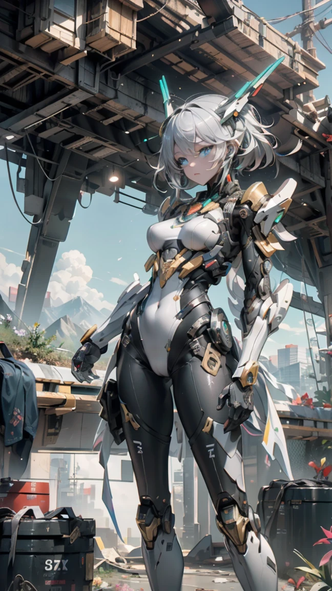 (masterpiece), (best quality), (super-detailed), (UHD 8k Sony A7R V 60 MP mirrorless camera with a 35mm wide-angle lens with a f/1.8 aperture, photographic (full body shot)) of a futuristic, mecha-suit wearing, ((drop dead gorgeous)), former ((fashion model)) turned female space pirate Captain, (mecha pirate:1.4). ((The captain is depicted brandishing her twin, ((glowing:1.5, electric-blue:2 cutlasses:1.6)))). (((She is wearing intricate, highly detailed, (((black:1.45, silver:1.43, and blue:1.2)))(((mechanized armor over her fit, lithe body))) with a ((jolly roger emblem inlaid in platinum on her ample chest)), ((large breasts)), (she makes for a striking figure of heroic mechanically enhanced buccaneer:1.2), ((perfect slender thighs and calves)), ((toned midriff)). (((The beautiful Captain is in various dynamic poses))) in preparation for an imminent attack on her vessel. (The budding captain is holding her trusty cutlasses:1.6 out to her sides:1.65), (((ready for battle, it was time for some action))), (((on the gloomy beseiged pirate themed spaceship:1.4))), ((epic comic book cover artwork inspired by Greg Capullo from Marvel, Image, and DC)) comics, mixed with the iconic style of comic book cover artist Jim Lee also from Marvel,Image and, DC comic books. dramatic lighting with strong contrasts highlights his metallic textured features, cinematic movie still, masterpiece, best quality, absurd resolution, 8k Sony 7R V wide-angle lens f/1.8 , ray tracing, HDR, UHD, volumetric lighting, Unreal Engine 5, Unity Engine, Blender, octane render, exquisite subject composition and use of lighting:1.4, exceptional, award-winning shading:1.38, sharp focus:1.35, low angle, ominous mood, facing the viewer, repeat positive prompts, repeat negative prompts, HDR, 8k, UHD 8K resolution, wide-angle lens, full shot photograph, Absurd resolution, maximum detail, photorealistic, realistic, ultra-realistic,