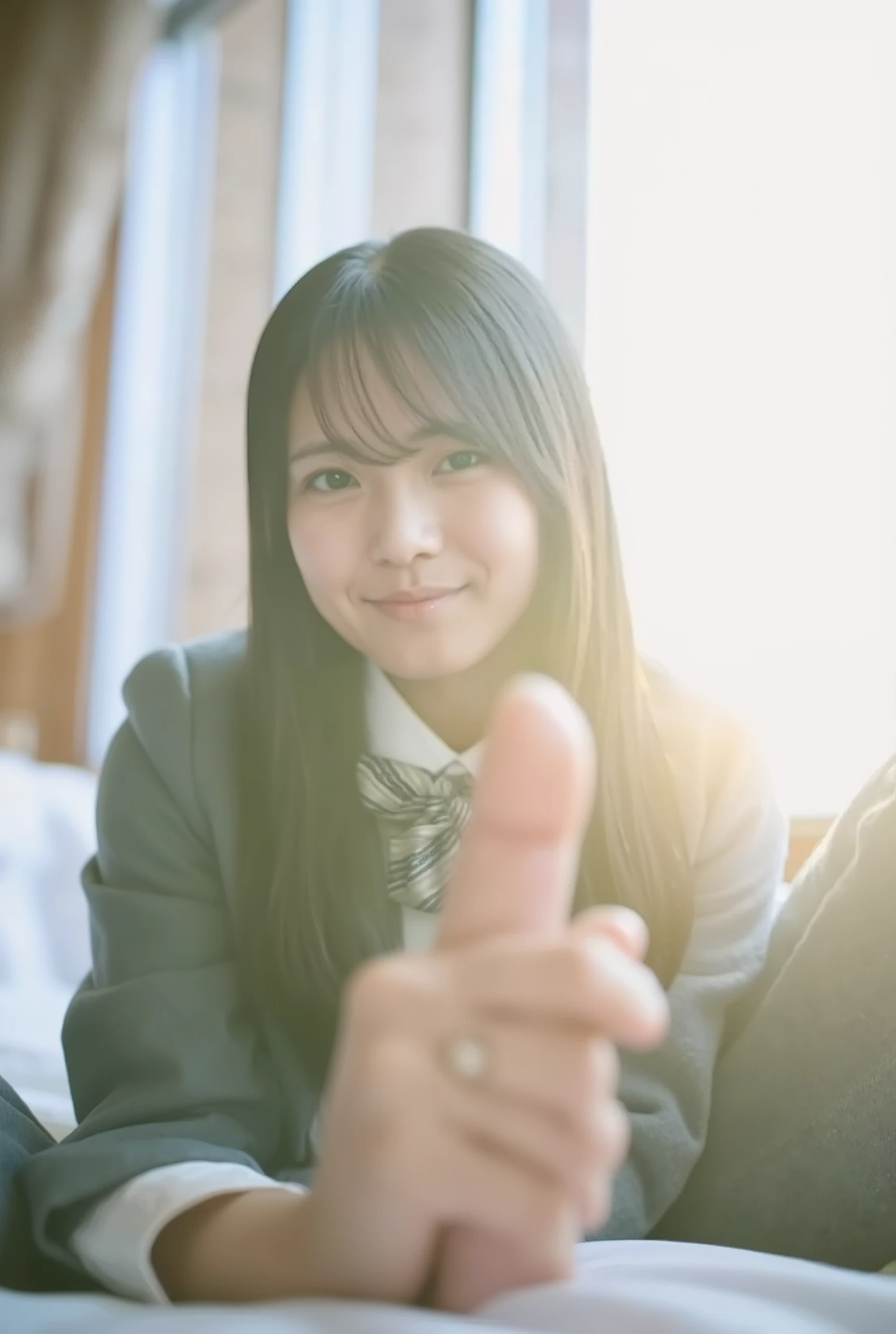 fellatio、 sucks dick, 20 year old woman、 Female POV , A female perspective, woman puts her hand on her penis, realistic, One person , male pubic hair, pubic hair, 1 , straight , erections, POV Kneeling and Holding the Viewer's Penis,