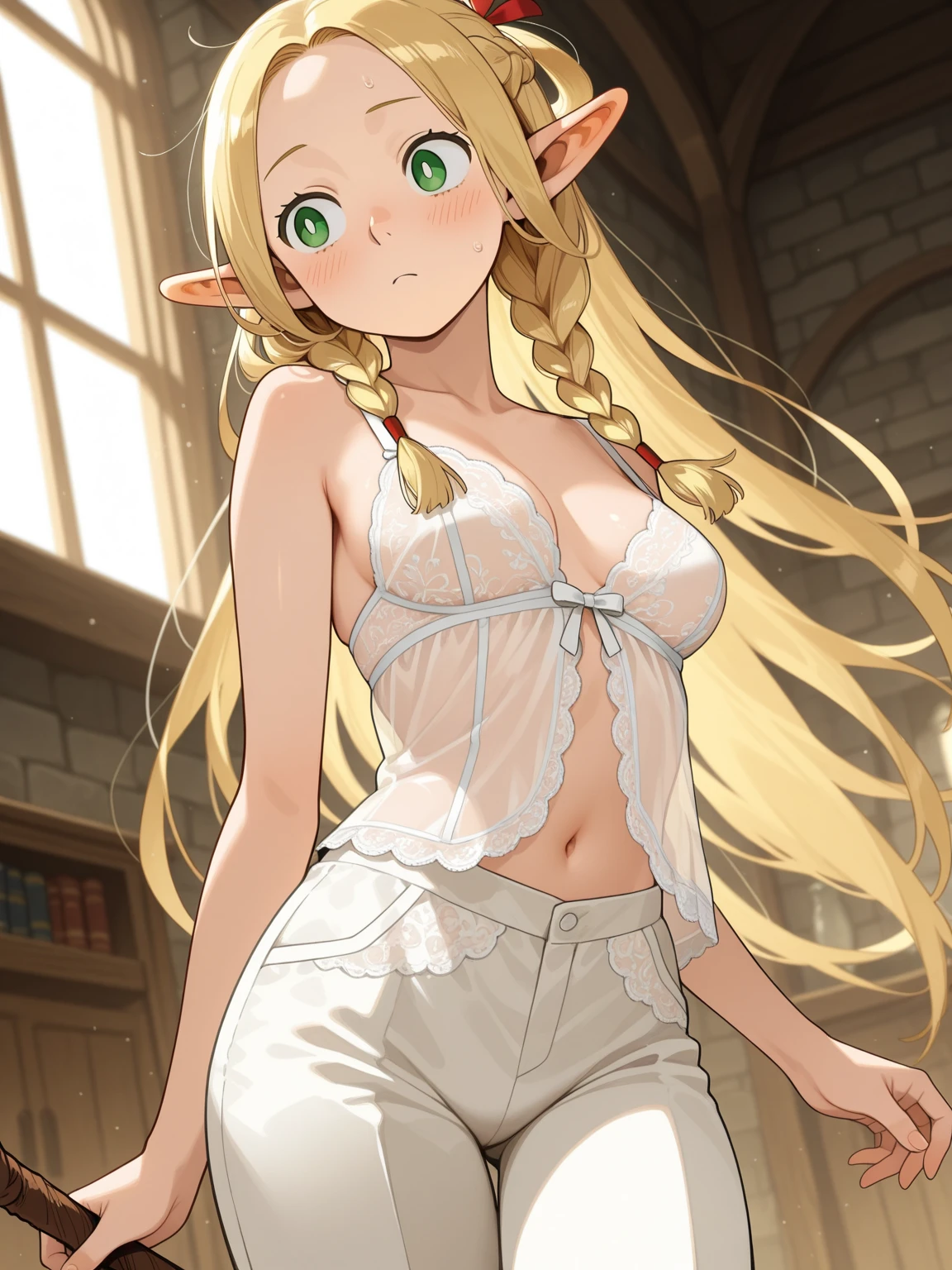 Slave. Dirty tunic. Torn tunic. dirty panties. Torn panties. Pointy ears. Elf. Slave collar. Blonde hair. Hair between the eyes. Shackles. Long hair. Long pointed ears. Blue eyes. 1 girl 12 years old. . Beautiful fingers. Beautiful long legs. Beautiful body. Beautiful nose. Snotty nose. Snot flows from the nose. Perfect eyes. Ideal face. Expressive eyes. Barefoot. Cold. Runny nose. Nasal mucus. Snot flows from the nose. Sneezing. Wants to sneeze. I need to sneeze. Strong, desperate desire to sneeze. It snowed. She sneezes. Snot comes out of your nose every time you sneeze. Embarrassment. Blush. Beautiful character design. Shiny skin. Standing with your whole body. official art, extremely detailed CG Unity 8k wallpaper, perfect lighting, super high resolution, 4K, super detailed, 8K, high resolution, nsfw.