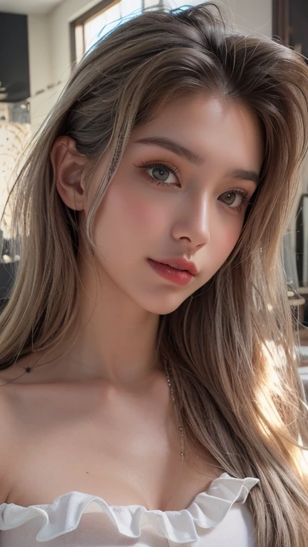1girl, Joey, Best quality, masterpiece, ultra high res, (photorealistic:1.4), raw photo, 1girl, silver hair, shiny skin, dramatic lighting