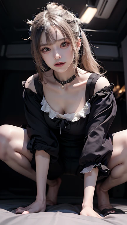 ((best quality)), ((masterpiece)), (detailed), perfect face, ((best quality)), ((masterpiece)), (detailed), perfect face(Golden ratio:1.2),(Fault color:1.3),[(White background:1.4)::10], (full bodyesbian:1.2),(Ultra-detailed:1.3), （white color background）white background, plain background, teens girl，White hair，Red glowing eyes, photorealestic,（（（Red and white trench coat））），（Red scarf)，a black pleated skirt，black t-shirts，longer sleeves，（（With a hood）），side-lighting, NSFW, Depicting female characters from ethereal anime in a high-quality anime art style，，，8K，Red and white shoes with a sense of technology，(chaotic geometric images:1.3),(nagative space:0.8), (ether colorful ink flowing:1.3), a knight, white background, plain background, Bloodborne inspired, tatty Bloodborne attire, occult aesthetic, occult, tatty red and white clothing detailed and intricate steampunk and detailed gothic lolita (with a hood), long coat, Complex laced boots, Fluttering lace flared long knee length dress with frilly petticoats, long dress, knee length dress, pleated petticoats, lolita dress, petticoats gothic lolita, beautiful small breasts, (((( Highly detailed face))), small thin nose, Small thin lips mouth, (((Very sharp focused eyes))), Very large slit precision pale grey eyes that shine like jewels. very long eyelashes, Silver hair swaying in the wind, Emitting a dazzling light in a mandala pattern, white background, Very dramatic and cinematic lighting, tatty damaged old red and white clothing, full body, whole body, body, cosmic horror, grim dark