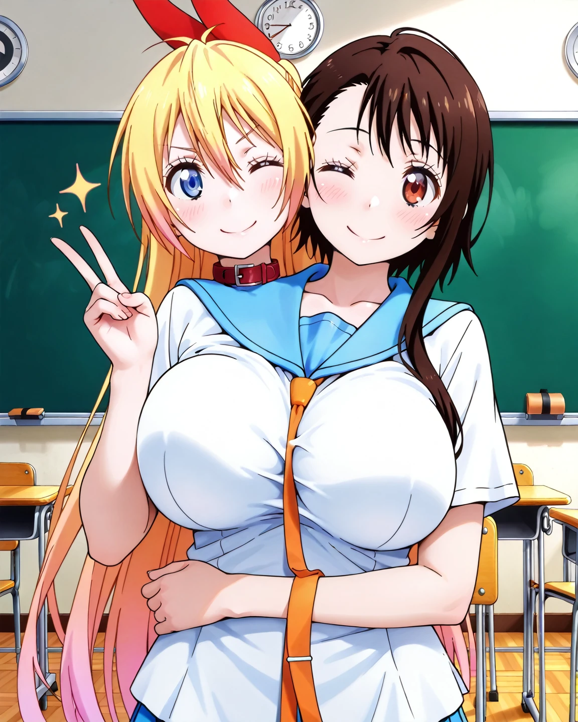 ((NSFW:1.3)),(Textured skin, Anatomically correct, Super Detail, high details, High quality, hight resolution, Best Quality, 1080p,4K),(One-person viewpoint, looking at viewer, subjective:1.5),
((pokemon anime style:1.5))

(Multiple girls in school classroom),(women's school classroom:1.3)
((Multiple girls, 10+girl with, Group photo of the girls, Group photo of the girls:1.5))
(Girls of high school students,17 year old:1.5),(Girls with busts of all sizes:1.5),(Girls with various hairstyles:1.5),
(inviting you to have sex),

((Girls line up sitting:1.5)),
(from above:1.5),(looking up:1.5)

(school sailor uniform:1.5),
nsfw,(pull up the school sailor uniform to expose the breasts:1.3),

nsfw,(enraptured face:1.4),(naughty expression:1.2),(orgasm smile:1.5),seductive smile, excited smile,(tongue out:1.3) 
(blush, face blush, blushing:1.3),
(saliva, saliva trail, drooling:1.3),(heavy breathing, steam:1.3)

(Large quantities of sperm:1.5),((facial:1.5)), (sperm covered face:1.8),(cum on breast:1.3),(cum on hair:1.3),(cum in mouth:1.3)
