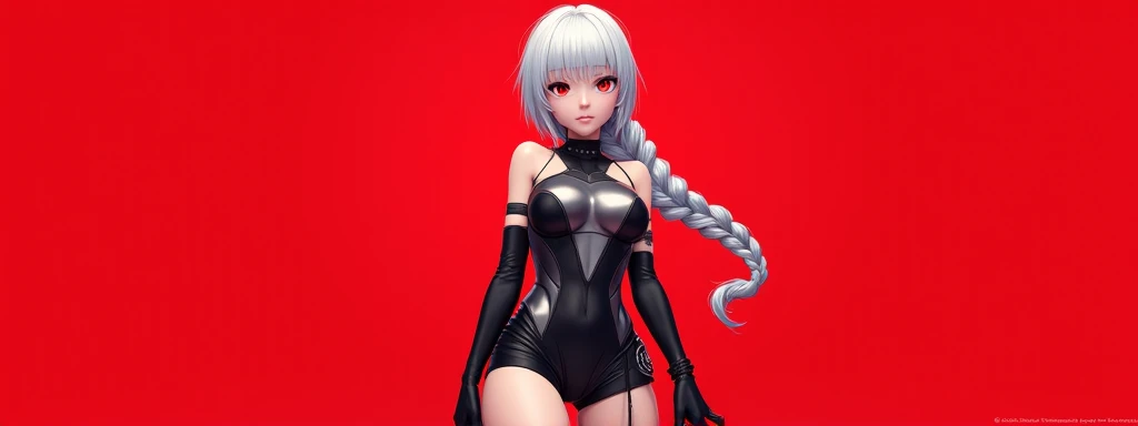 optimum，tmasterpiece，A high resolution，best qualtiy，hyper HD，super detailing，Award-Awarded，16k，solo，（The upper part of the body），anatomy correct，Beautiful cyberpunk girl，cute  face，，Gradient Beige Hair，Hairline，（（Scarlet eyes）），long eyelasher，Hanging eye corners，White skin of the，（small boobs），（Slim body），（（Women's super short shawl leather jacket）），（（racing_suit）），（（High-Low_long  skirt）），ear studs，（Neck strap），（Laser material clothing：1.2）, naked girl, camel toe,