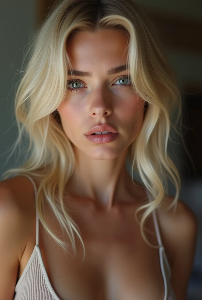 beautiFul European girl with yeux bleus and blonde hair, dans un lit, entièrement nue, with big ass, photo From in front, ultra haute résolution, (Fotorrealista: 1.4), haute résolution , (Finely détaillé skin), (yeux bleus), (perFect proportions) (photos réalistes) (chef-d&#39;œuvre) (Fotorrealista), Ultraréaliste (Meilleure qualité) (détaillé) Photographié avec un Canon EOS R5, objectif 50 mm, F/2.8, (8k) (fond d&#39;écran) (Éclairage cinématographique) (Éclairage dramatique) (Complexe) Fashion