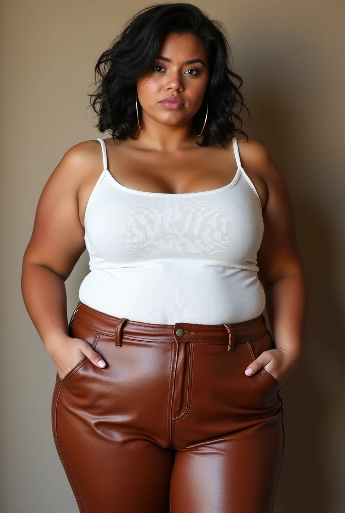 teen, teenager, young, Asian, cute, , glasses, brown skin, tanned, voluptuous, curvy, chubby, very wide hips, thick thighs, slim waist, leather shorts, vest, Prague street