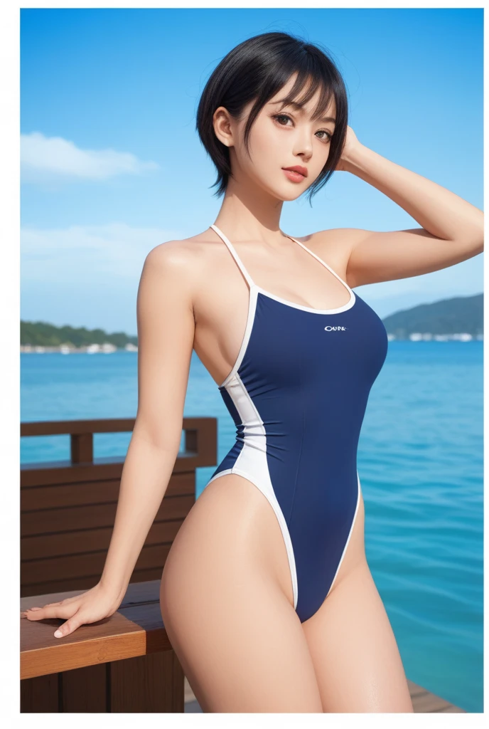 Dark brown hair、Light brown eyes、Japanese actress、 Lady、I am about 40 years old.......、(Intricate details:1.2)、(Which is the top???????:1.4)、 (Ultra-high resolution:1.2)、Ultra-high resolution、(Finely tuned)、(Detailed facial features)、Hmph、8K resolution、D cup size breasts、Long Hair、1 Girl, Deep sorrow facial expression, (Very detailed美しい顔), (one piece Swimwear:1.5), (Bare shoulders:1.3), (Highest quality:1.4), (Very detailed)、Beautiful fair skin with transparency,、Top View、 Open your mouth a little、Her legs are visible through the dress、Deep sorrow、Pose of Weakness、Obscene pose、Sit on the pool bed、、By the pool、Beach Bed、Summer beds、Wide-brimmed hat、Actress Cap、under the sun、sunlight、Wide-brimmed hat、Hats to wear at the resort、One eye is hidden by the brim of his hat、elegant、The Angels、