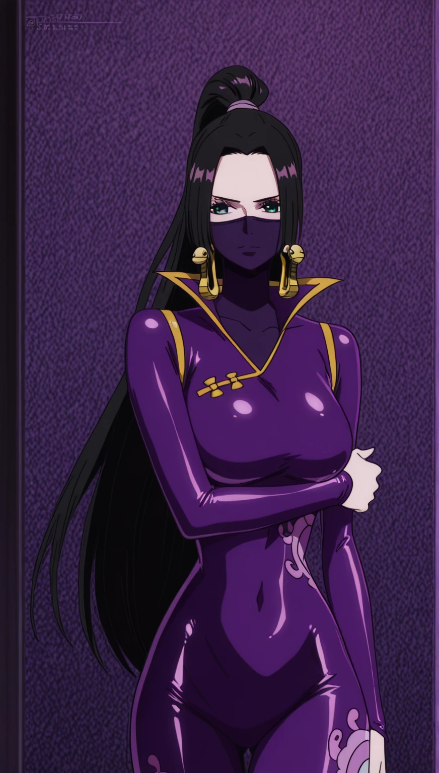 <lora:Nagav1.3:0.7>, 1girl, naga the serpent, blush, circlet, cleavage, gem, hat, jewelry, medium breasts, long hair,
