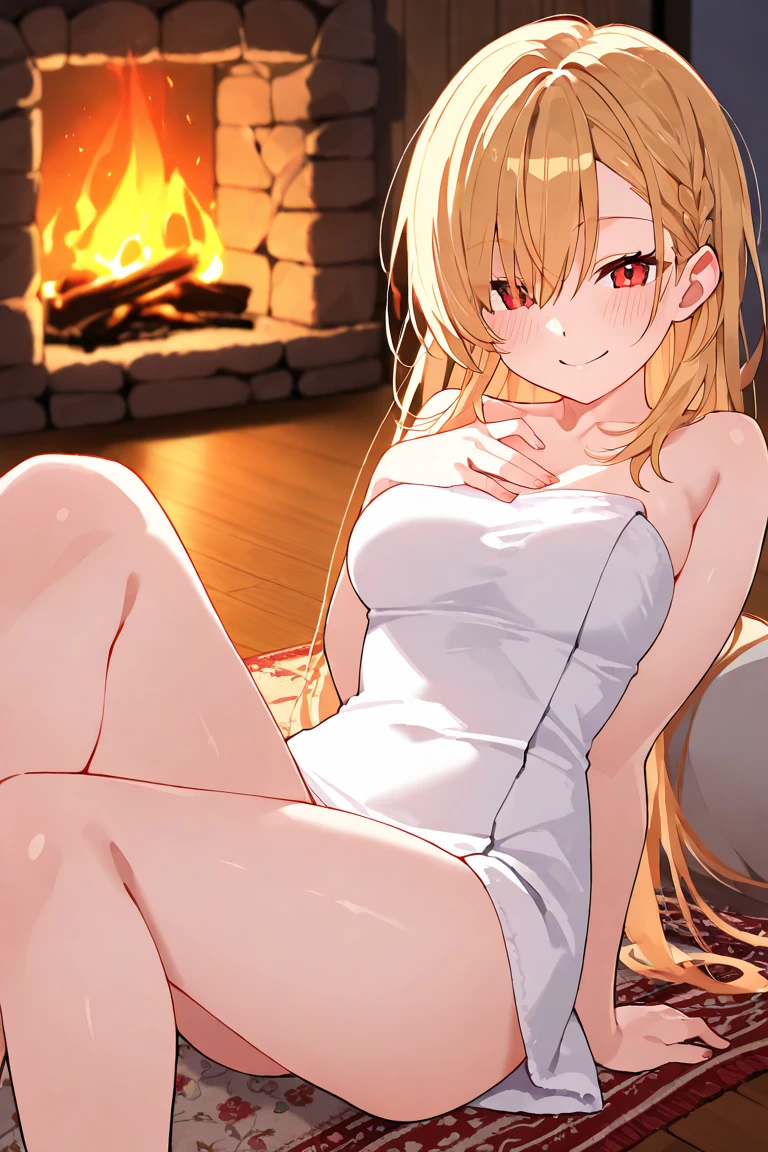Girl standing by a table fingering her sisters pussy , fit, blond long thick wild hair , smiling , blushing , small snow leopard ears , red eyes , suductive smile , freckles, sexy pose , wearing a skimpy dress with her pussy out