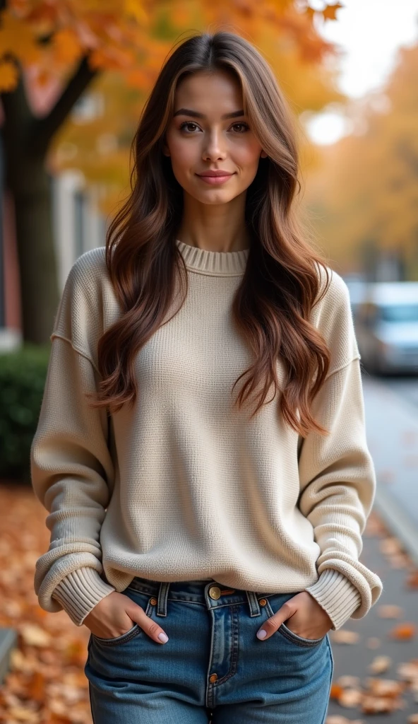 Boy, Olive brownish skin, Italian descendants, living in England as immigrant though, cute, beautiful, strikingly attractive, green eyes and intense, soft pink lips naturally shaped, long, mid-length wavy brown hair cascaded with gentle curls, slender build and delicate features gave him a somewhat feminine appearance, very cute nose, quiet, mysterious, shy, teenager, , skinny body yet sexy, wearing a cute white sweater, , young, skinny arms, a boy! He is a BOY, black jeans stylish, realistic