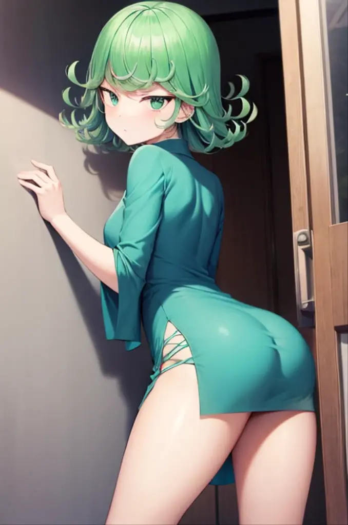 opening the legs, Extremely short miniskirt, Skirt Lift, Corda V, big-ass, face detailed, Masterpiece artwork, the best quality, tatsumaki, ((under the miniskirt, Big round ass appears)), complete body, a girl, Just a girl