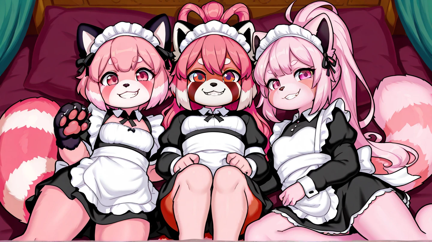(hi res), ((best quality)), illustration, ( wolf furry:1.5), 4 girls, multiple characters, silver earring , size difference, mout kiss , masturbating focus, wolf, pink fur, magenta hair, hair between eyes, purple eyes, long hair, black claws,indoor, multiple hair styles, different body size, bedroom,night scenery, moon on windows, golden pendant, nipple outline , open mouth, different breasts size,babydoll dress, sexy panties, squeezing breasts, blushed face, looking at the viewer, , lift tail, full body, lingerie, slightly chubby, goth makeup, nsfw, saliva string, hand in partner breast, hand in crotch, from top camera , mother & daughter, , mother, group,