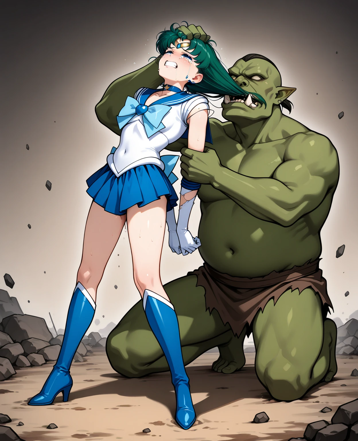 ((Vulgarity:1.64,hentai:0.75)),Innai Kansen - Miyama Kaori Internal infection - Miyama Kaori,Seeding uncle and NTR mature woman sex,[NSFW Support]，ponytail,Cleavage，uniform,Remove underwear,((Big Breasts)),((Big Ass)),Ahegao,Excessive sweating,Flushing of the skin、((Sex with an orc and ejaculation:1.3)),((Cum on face and chest:1.3)),((Have sex with a lot of guys:1.3)),((Anal vibrator:1.4)),((Prostitute:1.5)),((Service:1.3)),Perfect lighting,Perfect body,Random facial expressions,リザードマンにrapeされる,Dynamic pose,((rape:1.3)),((Cum deep down my throat:1.3)),((Exposed breasts:0.7)),((Anal sex with a lizardman:0.8)),((A man touches my breasts:0.7)),((Serving with breasts:1.3)),Kiss of submission,Woman Drowning in Pleasure,Shoot the aphrodisiac,((Semen in hair)),Sex service in the kitchen,Standing back,Sex Machine,Gonzo