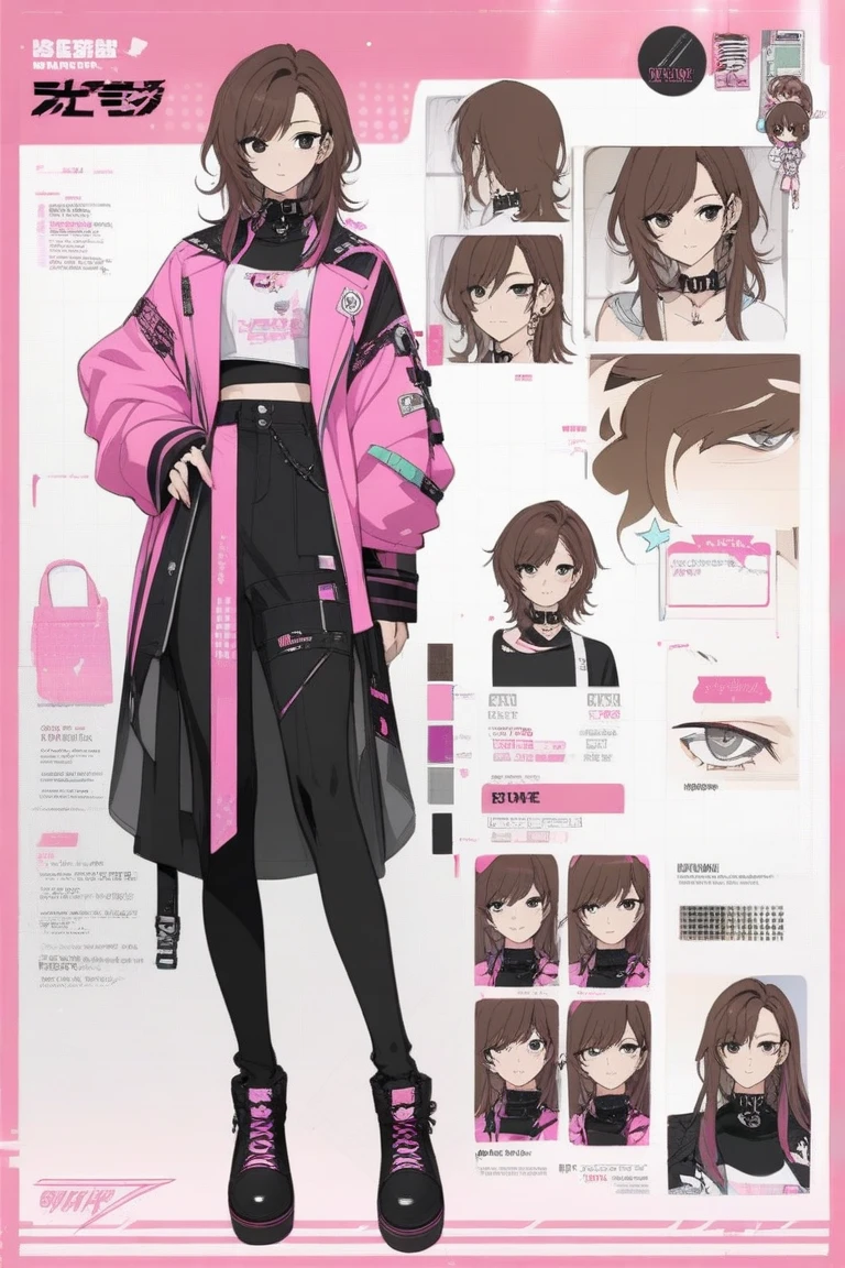 1girl, solo, white background, simple background, standing, full body, roboco1st, android, mechanical arms, pink hoodie, gloves, mechanical legs, glasses, smile <lora:roboco-san 4 outfits:1>