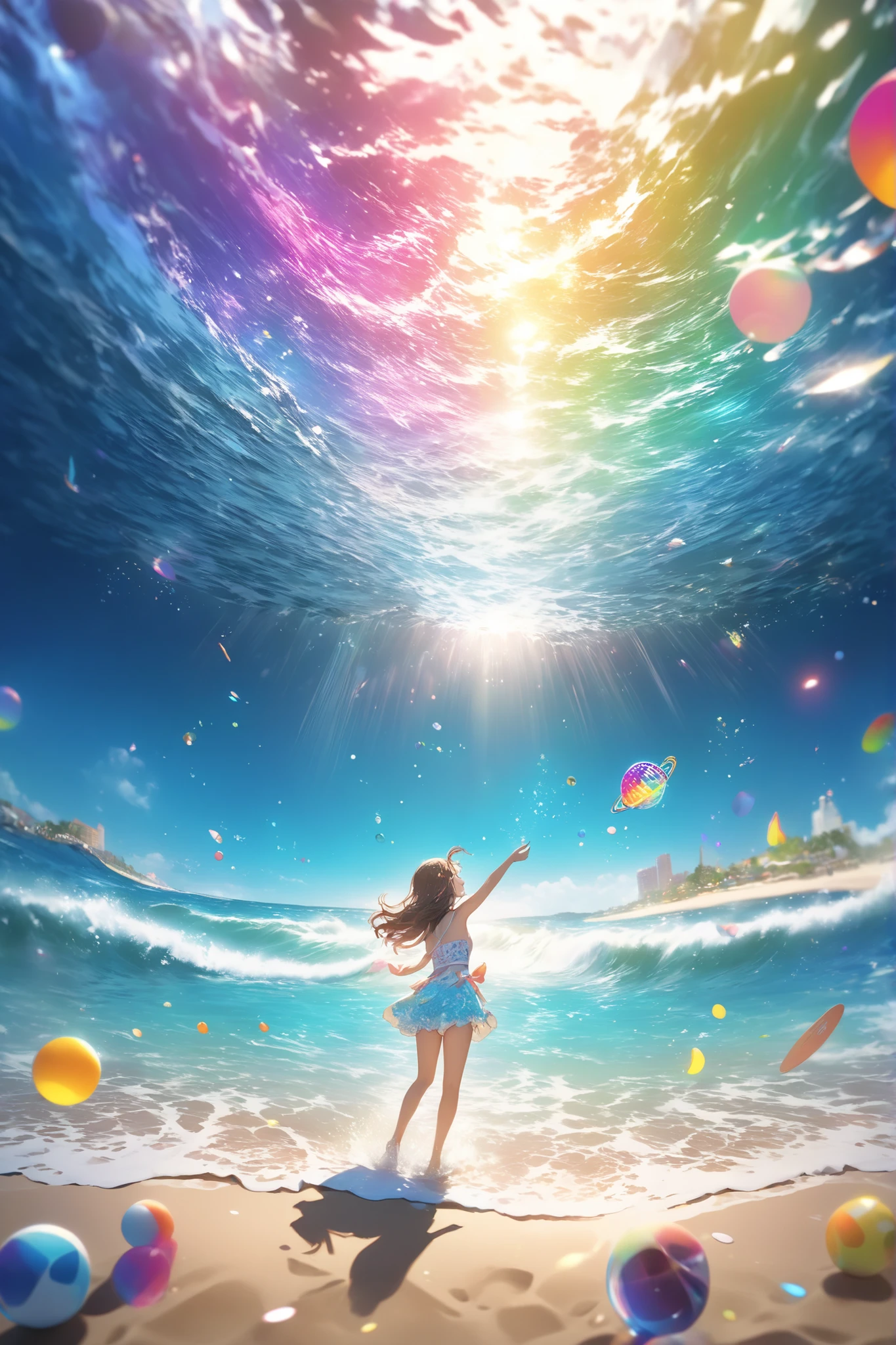 (the Sea written by Pop Dot, cute effect, realism sea, Colorful dot, pop dot wave into the sea),
hey, Scramble Wonder!, this year is trying Music festival with my friends♪ New Lighting generation, and magic for Music Summer, Pop cute music on the beach, your summer vacation is enjoyable to everyone paradise, you feel funky, and cool, effected cute music