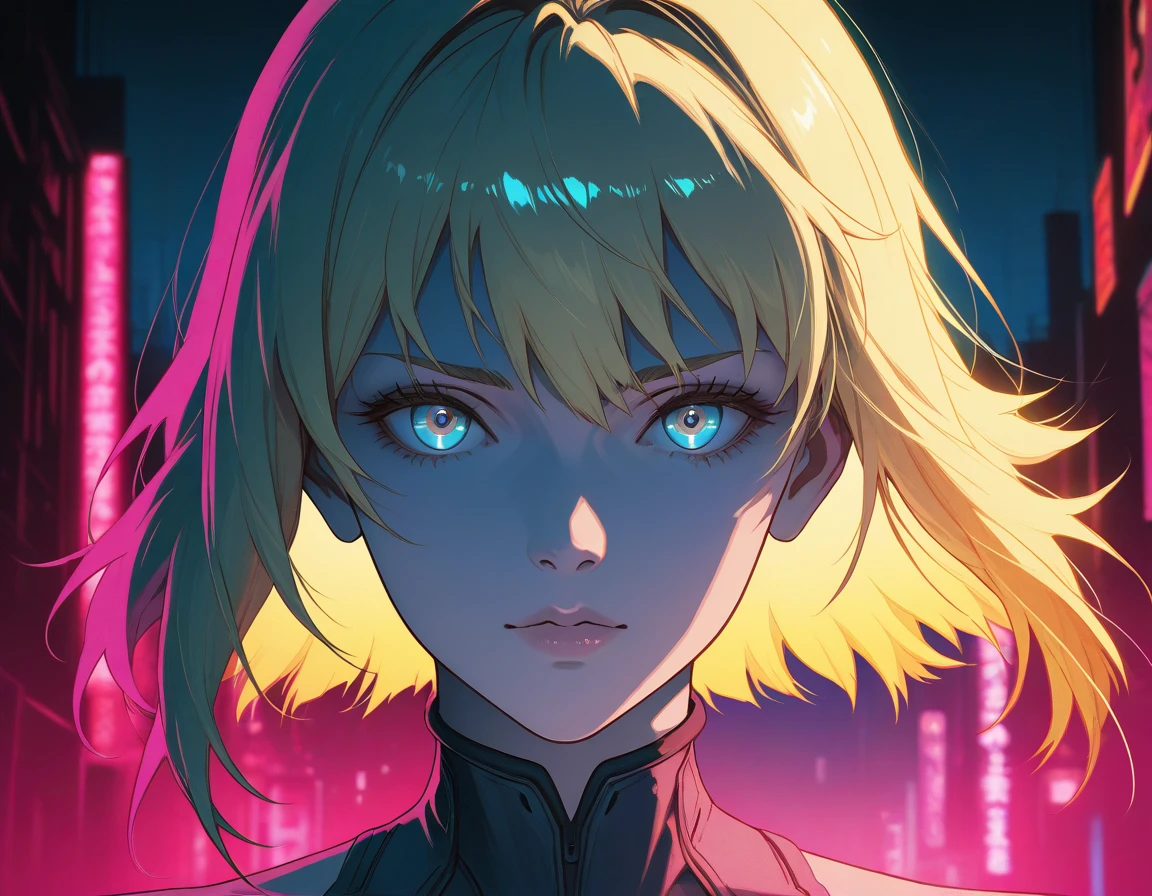(masterpiece), best quality, expressive eyes, perfect face, yellow hair, cavity_check, Holster, sheath, belt, bodysuit, superhero, blonde hair, two-tone hair, animification, hood, pink hair, sheathed, hooded bodysuit, white gloves, gradient hair, GwenpoolSDXL, leotard, multicolored hair, blue eyes, short hair
