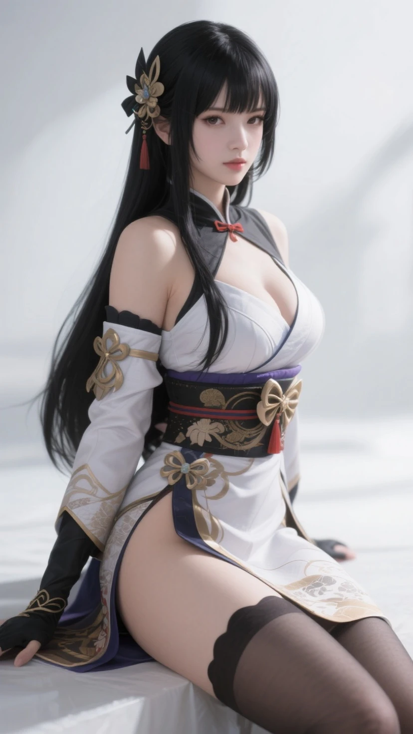 samurai girl, oriental, korean, black hair, straight hair, kpop idol, detailed, 1 girl, beautiful, 8k, artwork, ultra realistic, miniskirt, sitting, legs open, panties, panties appearing, white panties, upskirt, cameltoe, thong, nsfw, pantyshot,