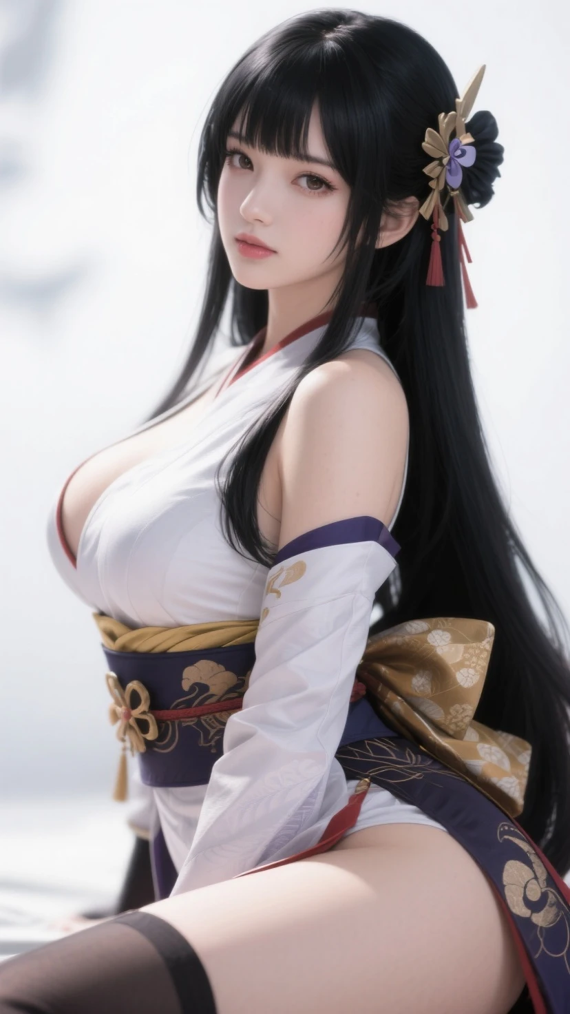 japanese beauty girl、(clear eyes:1.3)、Very Beautiful 、A cute and smiling girl's face、 16-year-old female model,(Super cute face in idol style:1.2), 8K、Pattsun bangs、A dark-haired、semi long hair、Middle hair、Straight hair、private beach、genitals are smooth、Realistic expression of private parts、Beautiful and well-balanced breasts、Beautiful style with slim and amazing full body details、hightquality、masterpiece、Super Resolution Demon Slayer: Kimetsu no Yaiba Kurika Rakukanao Cosplay Costume with Wig、
