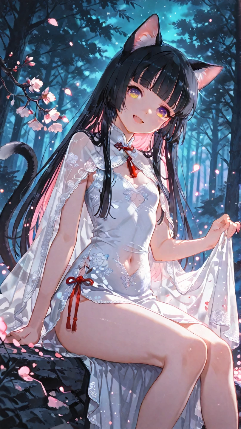 anime artwork, score_9, score_8_up, score_7_up, score_6_up, score_5_up, score_4_up,sparkle \(honkai: star rail\),1girl, twintails, black hair, medium breasts, red eyes, red eyeshadow, fox mask , , , , , she is 24 years old, , ,horny, style_3, floox style, . She has fluorescent pink eyes with tiny black dots under each of her eyes. Additionally, a white-and-red Kitsune mask is at an angle on the top of her head. wearing towel, after shower, naked, towel wrapped around body, onsen, surprised