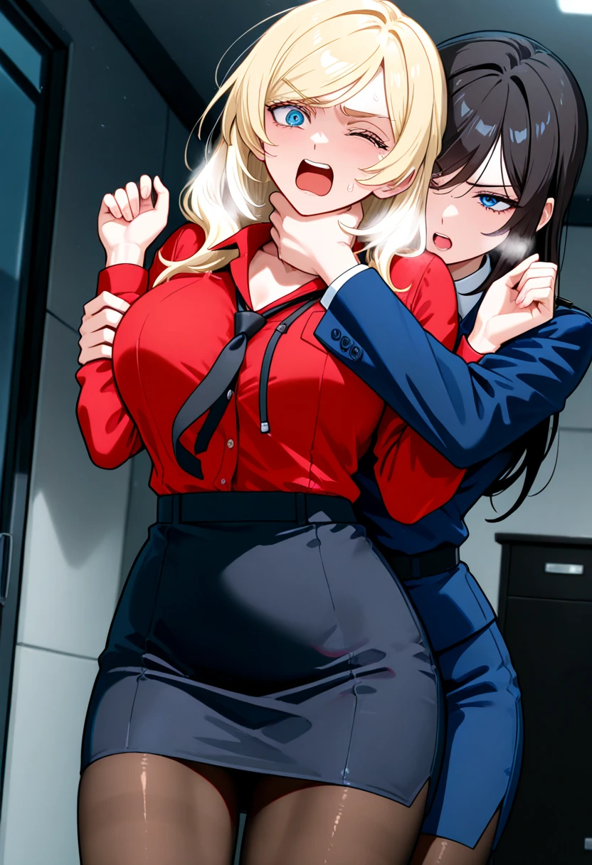 ((Girl having intense vaginal sex with man:1.3)), One girl, 22 years old, May Pokemon, red bandana, Brown Hair, short hair, Blue eyes, Big Breasts, Chest cleavage, Bounce, Thighs, indoor, 32K,Super detailed,Ultra-detailed, The perfect Mei, Red clothes,Navy blue leggings under a short white skirt, Mei's outfit, whole body, , {{A Pokemon trainer sees May passing by and has Metamon transform into an adult May and engage in intense vaginal sex with her.}}, NSFW