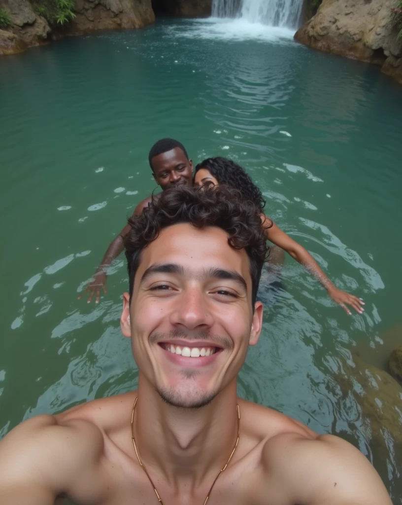 Add very skinny shirtless gay teen, kissing on the mouth with tongue, hugging him and fondling him.