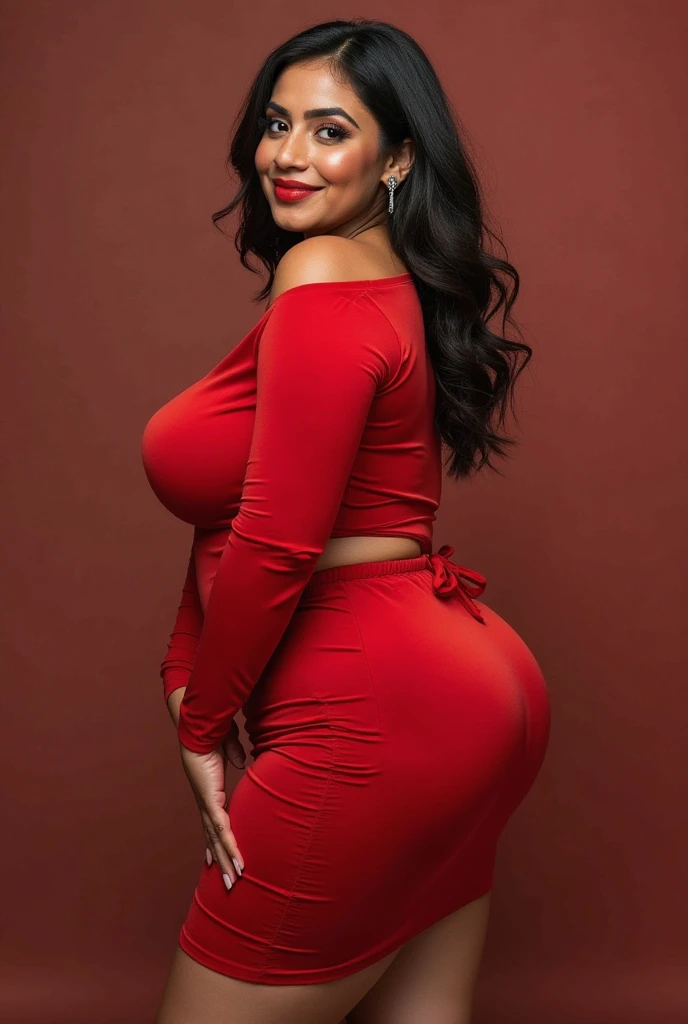Exciting girl,red dress,big thighs,big boobs,sexy girl