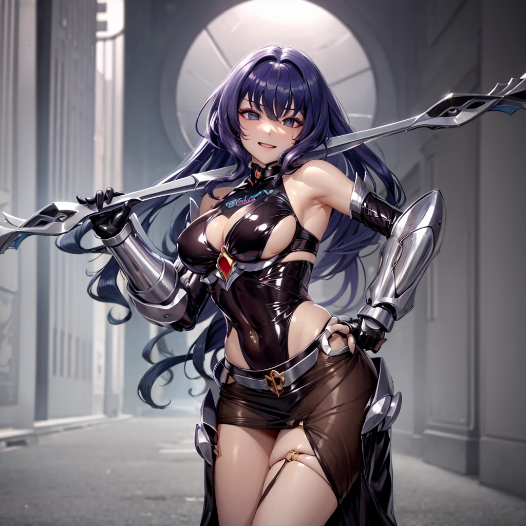 anime girl with black hair and blue eyes in a black outfit, anime style 4 k, seductive anime girls, Best Anime 4K, extremely detailed artgerm, female action anime girl, Detailed Digital Anime Art, anime moe art style,