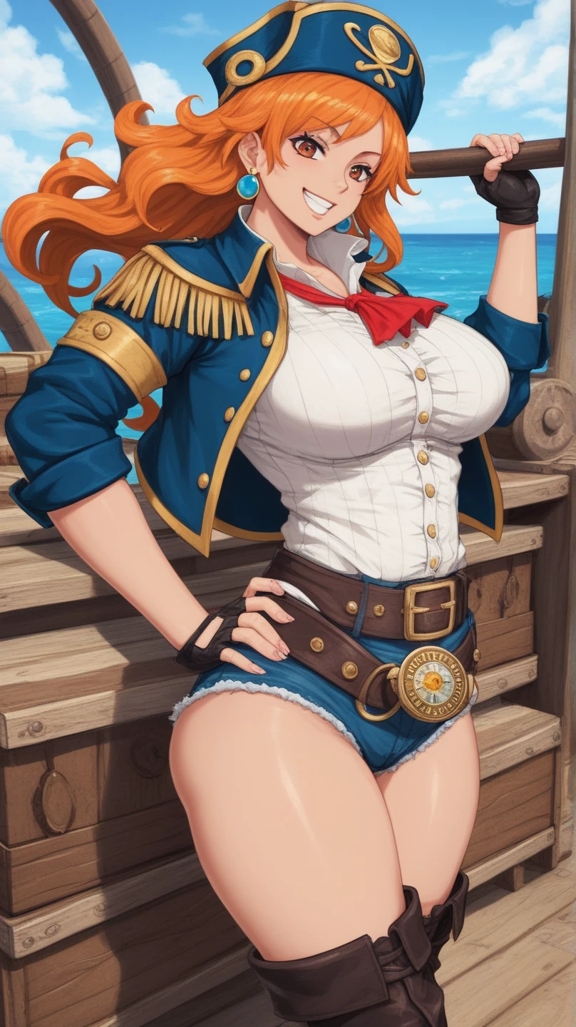 (Masterpiece, Best Quality, High Quality), professional artwork, well drawn, Intricate Details, slightly side view,solo,in village 
Kousaka honoka, afternoon, milf, curvy body,long hair,
Orange hair, ultra detail hair, ultra detail face, perfect eyes,  earring,  Looking at Viewer, smile, pink clothes ,magical girl leotard, cleavage, thighhighs, (thighs:1.2), (crowd of men standing in background:1.2)