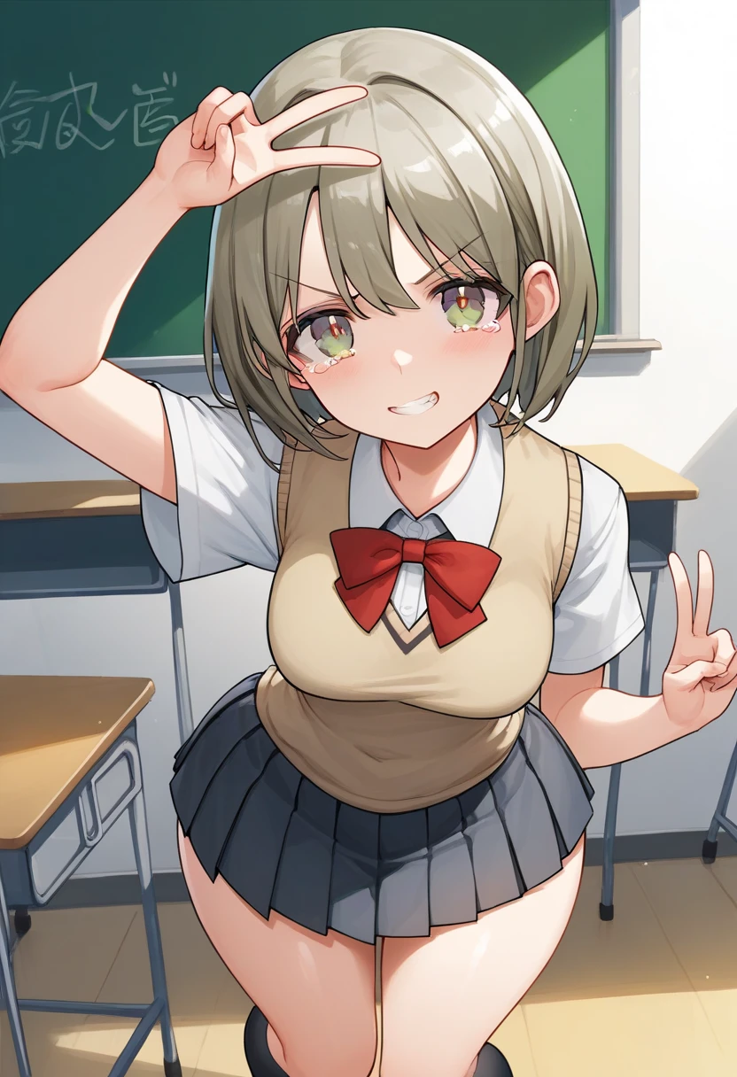 (1 girl), Little,messy hair, brown bob hair,,(rape face),, masterpiece, highest quality, ultra high resolution, 8K, professional lighting, photon mapping,,low saturation,Front view, full length, realistic background, shallow depth of field, perfect anatomy,,((cute:1.8)),((10 years old:1.5))、(classroom:1.5)、1 girl,(cute:1.8), perfect face, seriously,(nose blush)、(small breasts:1.8),10 years old,(school uniform:1.2),,(flat chest:1.5),(clothing lift:1.5),(good:1.5),(nude:1.4),(nipple:1.8)、(skirt:1.6)、(bottomless),(asshole big anus:1.3), Detailed description vagina,Show butt hole、pain, (blush:1.5), Please think back:1.5, (open anus:1.6)、((spread your legs))